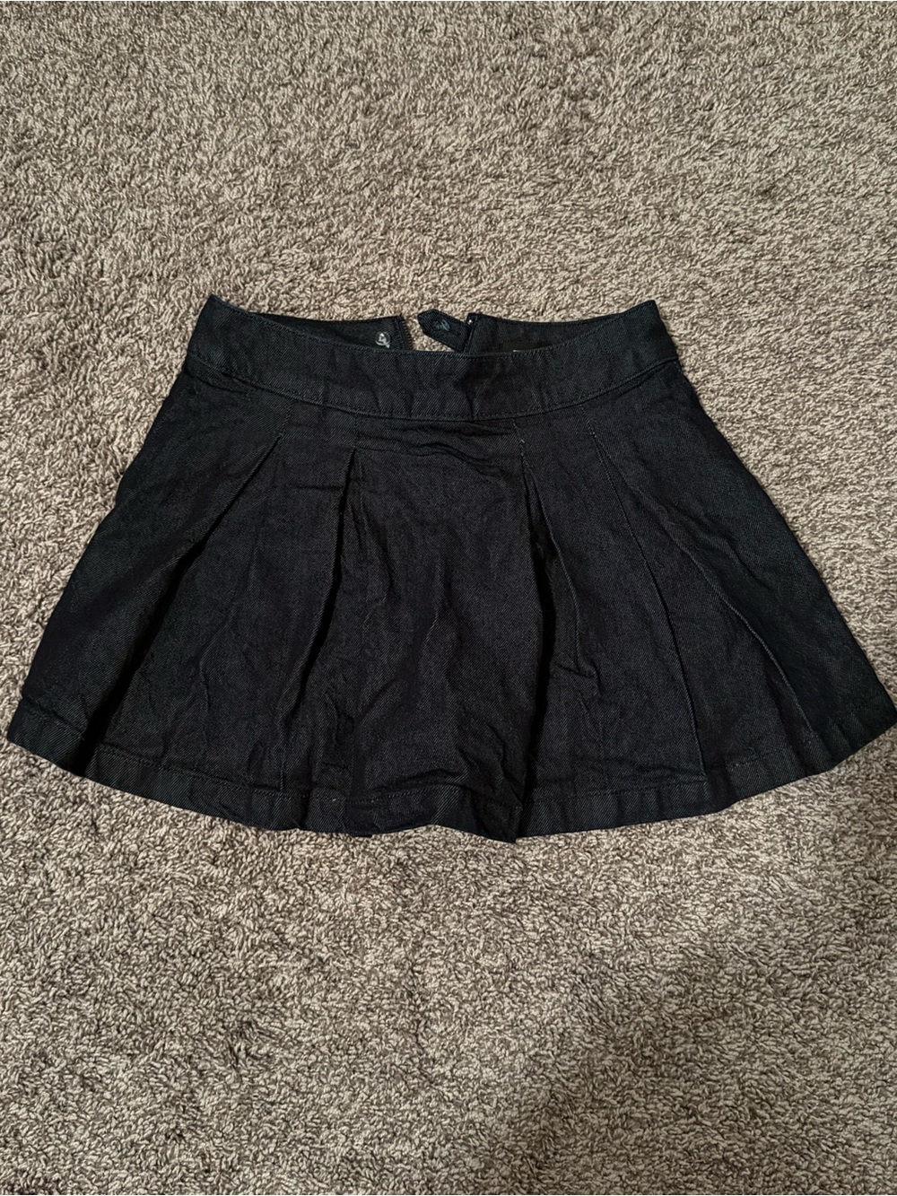 Express High Waisted Denim Black Pleated Mini Skirt - Women's Classic Style